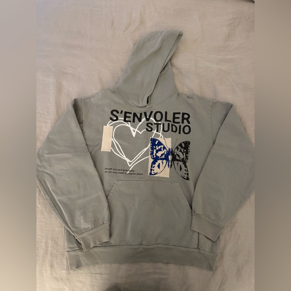 Los Angeles Apparel Gray/Green Graphic Hoodie